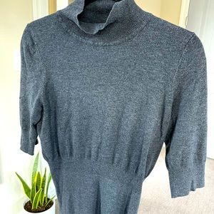 Express Gray Mock Turtleneck 3/4 Sleeve Sweater - Large